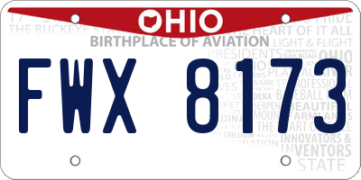 OH license plate FWX8173