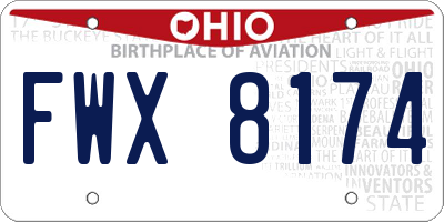 OH license plate FWX8174