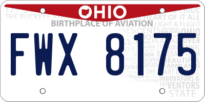 OH license plate FWX8175