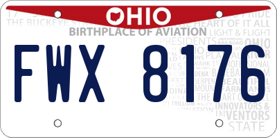 OH license plate FWX8176