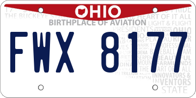 OH license plate FWX8177