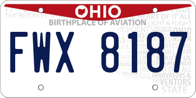 OH license plate FWX8187