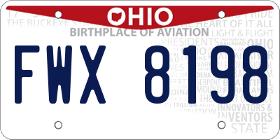 OH license plate FWX8198