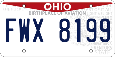 OH license plate FWX8199