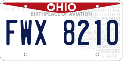 OH license plate FWX8210