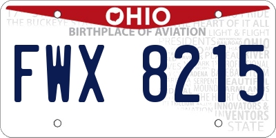 OH license plate FWX8215