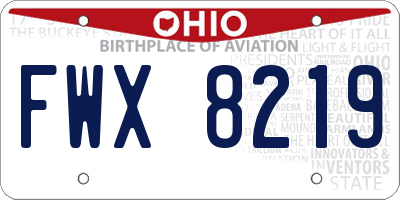 OH license plate FWX8219