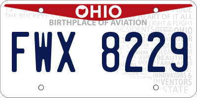 OH license plate FWX8229