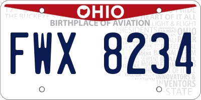 OH license plate FWX8234
