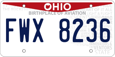 OH license plate FWX8236