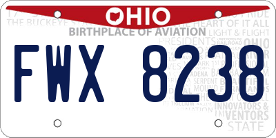 OH license plate FWX8238