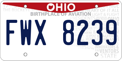 OH license plate FWX8239