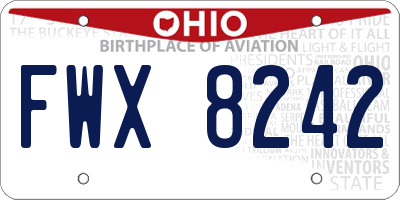 OH license plate FWX8242