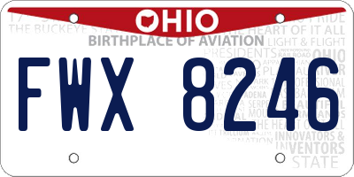 OH license plate FWX8246