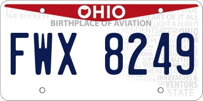 OH license plate FWX8249