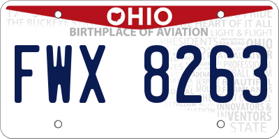 OH license plate FWX8263