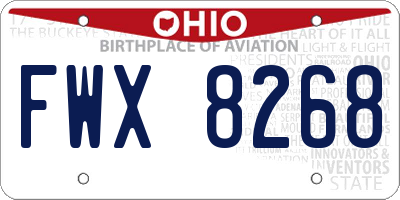 OH license plate FWX8268