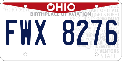 OH license plate FWX8276