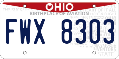 OH license plate FWX8303