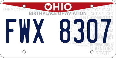 OH license plate FWX8307