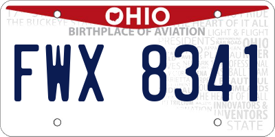 OH license plate FWX8341