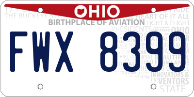 OH license plate FWX8399