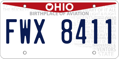 OH license plate FWX8411