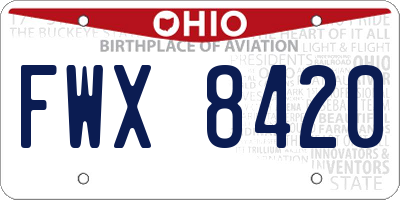 OH license plate FWX8420