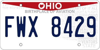 OH license plate FWX8429