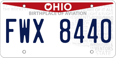 OH license plate FWX8440