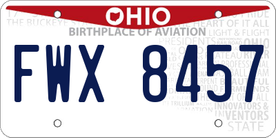OH license plate FWX8457