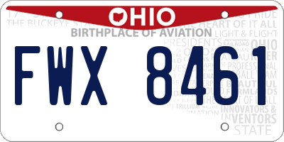 OH license plate FWX8461