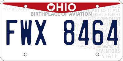 OH license plate FWX8464