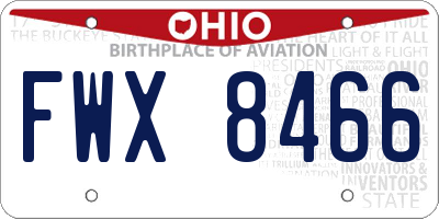 OH license plate FWX8466