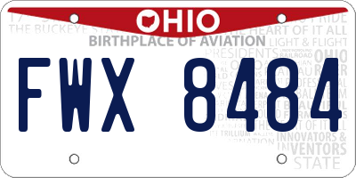 OH license plate FWX8484