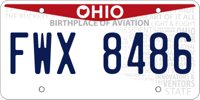 OH license plate FWX8486