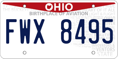 OH license plate FWX8495