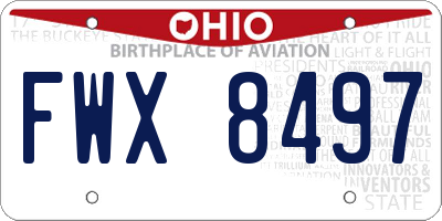 OH license plate FWX8497