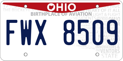 OH license plate FWX8509