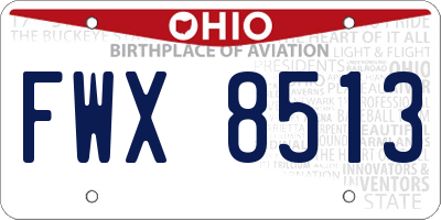 OH license plate FWX8513