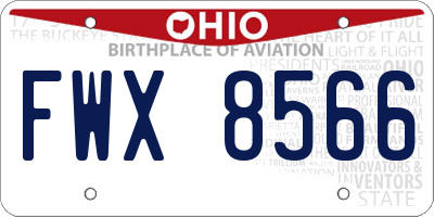 OH license plate FWX8566