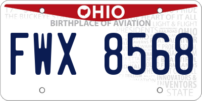 OH license plate FWX8568