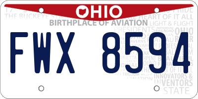 OH license plate FWX8594