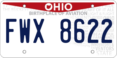 OH license plate FWX8622