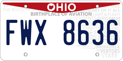OH license plate FWX8636