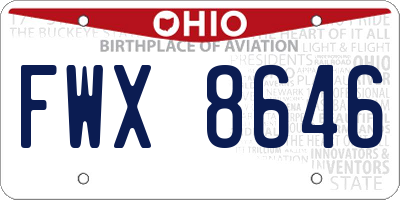 OH license plate FWX8646