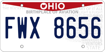 OH license plate FWX8656