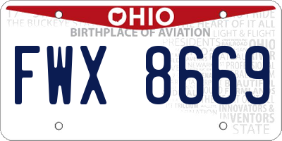 OH license plate FWX8669