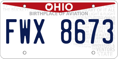 OH license plate FWX8673