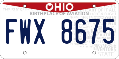 OH license plate FWX8675